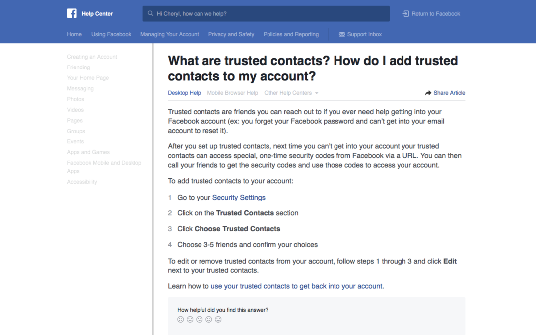 Protect Your Facebook Account By Adding ‘Trusted Contacts’ and ‘Legacy Contacts’